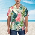 thumbnail image 2 of Xecao Tropical Flowers print Hawaiian shirt - a stylish short-sleeve button-down for men, perfect for casual beach and tropical outings., 2 of 9