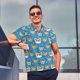 thumbnail image 4 of Balery Corgi Dog Face Camisa Polo de Hombre con Estampado, de Manga Corta y Tejido Medio, Camisa Tipo Golf Polo-4X-Large, 4 of 6