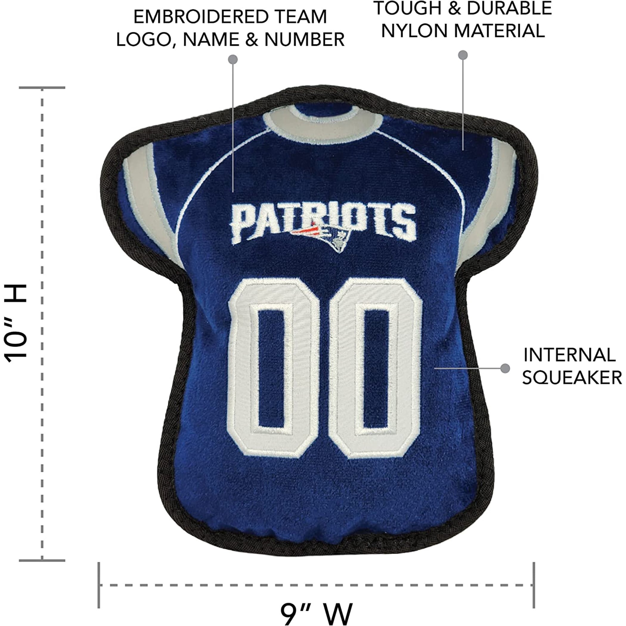 NFL Tough Jersey Pet Dog Toy Premium Quality with Built-in Squeaker Chew Toy