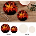 thumbnail image 4 of SKYSONIC 2 pcs Fall Red Maple Leaves Pot Holders Trivets, Heat Resistant Trivets,Season of Autumn Colors Cotton Thread Weave Mats for Hot Pads Pans Pot Bowl Teapot, 4 of 7