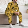 thumbnail image 6 of KLL Autumn Sunflower Sleepwear Mens Flannel Pajamas,Long Cotton Pj Set, 6 of 7