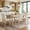 A-Natural(1table+6chairs), variant on Leovanni Modern 48" 5-Piece Solid Wood Dining Table Set with 4 Upholstered Chairs, Rectangular Kitchen & Dining Room Set, Natural