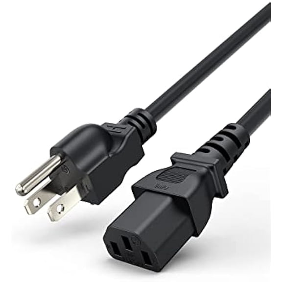 Eryueer [2-Pack] 3 Feet 18 AWG Universal Power Cord for NEMA 5-15P to IEC320C13 Cable, 0.915M / Black