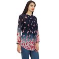 thumbnail image 6 of Phagun Women's Causal Floral Digital Printed Blue Long Sleeve Tunic Top Wear-4, 6 of 9