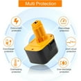 thumbnail image 5 of 4Pack 12V 3.6Ah Ni-Mh Battery for Dewalt DW9071 DW9072 DC9071 DE9037 DE9071 DE9072 DE9074 DE9075, 5 of 15