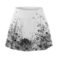 thumbnail image 3 of Mlqidk Athletic Skorts for Women Athletic Golf Skorts Floral Print High Waisted Workout Running Skirts,Gray S, 3 of 4