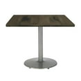 thumbnail image 4 of KFI Studios Urban Loft 2.5' Square Dining Table, Barnwood, Silver Base, 4 of 4