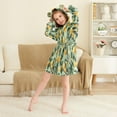 thumbnail image 3 of FORMRS Niños Bathrobe Unisex Hooded Robe Soft Plush Pajamas Sleepwear, Size 2-3T, Orange Tree, 3 of 7