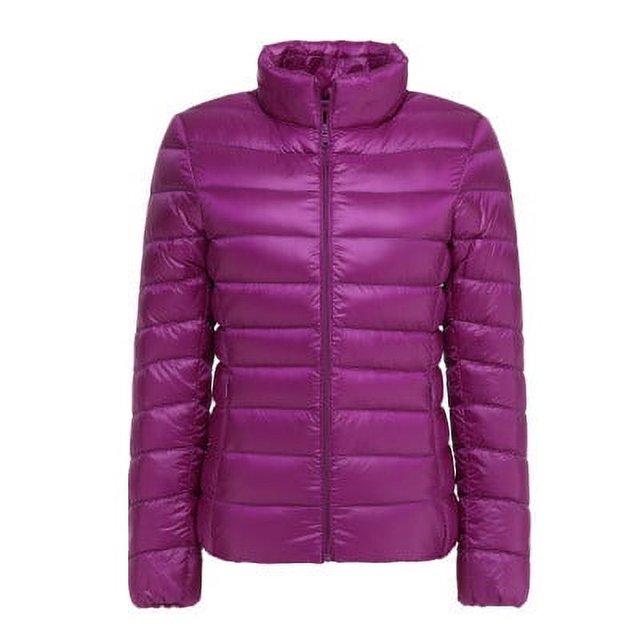 Chaqueta ligera de otoño e invierno para mujer, chaqueta ligera de talla grande con cuello alto, modelos básicos