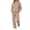 Khaki, variant on Womens Striped Sweatsuits 2 Piece Outfits Cozy Warm Long Sleeve Pullover Sweatshirt with Pockets Wide Leg Sweatpants with Pockets Retro Casual Tracksuits Travel Airport Workout Set Red S