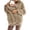 Beige, variant on Womens Stand Collar Baby Carrier Sherpa Jacket Full Zip Long Sleeve Fleece Coat with Detachable Baby Pouch Warm Mom Baby Wearing Outerwear for Fall Winter Black M