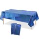 thumbnail image 1 of Paquete de 2 manteles de plástico iridiscentes, cubiertas de mesa láser para boda, baile de discoteca, decoraciones para fiestas de cumpleaños, 54x108 pulgadas Vhermosa, 1 of 4