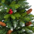 thumbnail image 6 of Nearly Natural 62" Snow Tipped Spruce Artificial Christmas Tree with Frosted Berries and Pinecones, Prelit with 100 Clear LED Lights, 6 of 7
