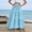 *Light Blue, variant on ClodeEU Women's Summer Solid Color High Waist A Line Maxi Skirt,Casual Flowy Pleated Long Skirt Black,Women's Plus L