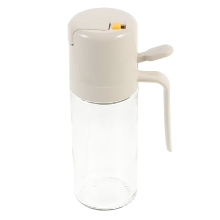 GETAJGHSD Kitchen Oil Jar in Beige Glass for Olive Oil Vinegar and Soy Sauce Storage