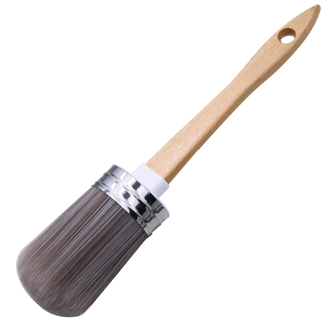 Pinceau à Craie Rond pour Peinture de Meubles Cire, 2 Pouces Lavable Réutilisable Peinture Murale DIY Pinceau
