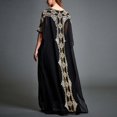 thumbnail image 4 of Daznico Robes Élégantes pour Femmes, Robe Musulmane pour Femmes Robe Col en V Longueur Complète Kaftan Robe Décontractée Quotidienne, Robes pour Femmes Cache Ventre, 4 of 9
