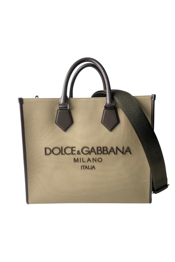 Pre-Owned Dolce & Gabbana D&G 2-way canvas logo tote bag, shoulder crossbody bag for women
