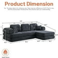 thumbnail image 5 of 104" Boneless Couch, Cloud Couch with L-Shape Chaise, Sectional Couches for Living Room, Compressed Modern Sofa with Deep Seat, Chenille Memory Foam Couch, No Assembly Required, Dark Grey Couch, 5 of 11