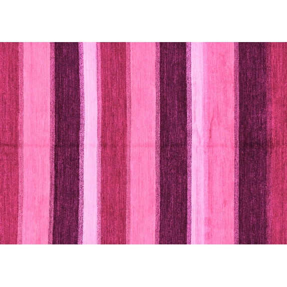 Ahgly Company Indoor Rectangle Abstract Pink Modern Area Rugs, 8' x 12'