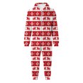 thumbnail image 3 of Weebloom Christmas Kids Hooded Onesie Pajamas Flannel Cozy Print Romper Jumpsuit Holiday Outfit Festive Winter Soft Warm Pajama With Bear Ears Pjs Sleepwear For Boy Girl Red 9-10 Years, 3 of 4
