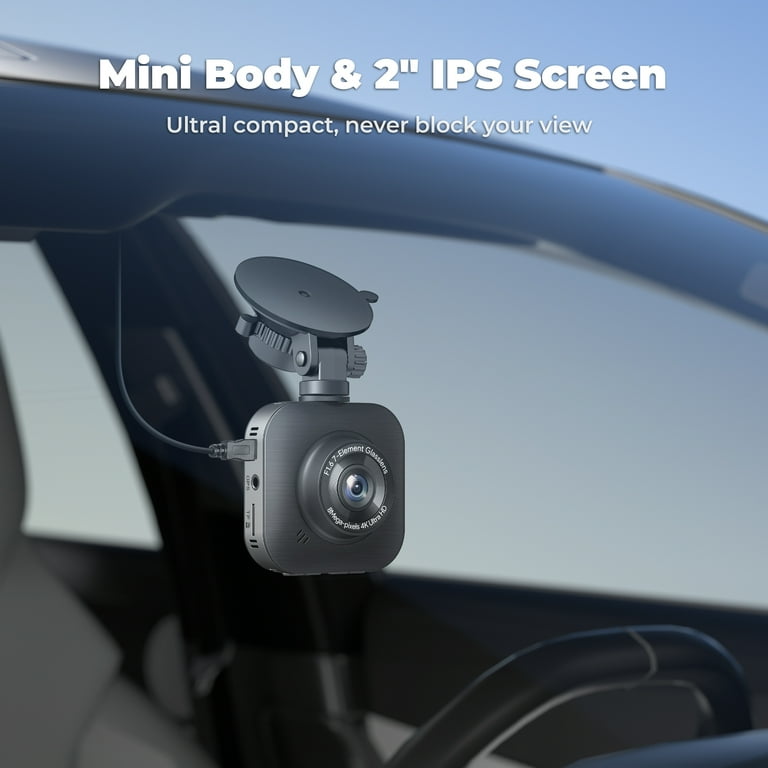 Dashcam Voiture 4K+1080P,5GHz WiFi Dashcam Avec CPL Filte,Carte SD 64G