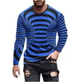 thumbnail image 2 of Blusas y camisas de manga larga con cuello redondo para hombre, blusa informal de manga larga con cuello redondo y estampado., 2 of 5