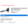 thumbnail image 2 of Cruise Control Switch - Compatible with 2003 - 2005 Hummer H2 2004, 2 of 2
