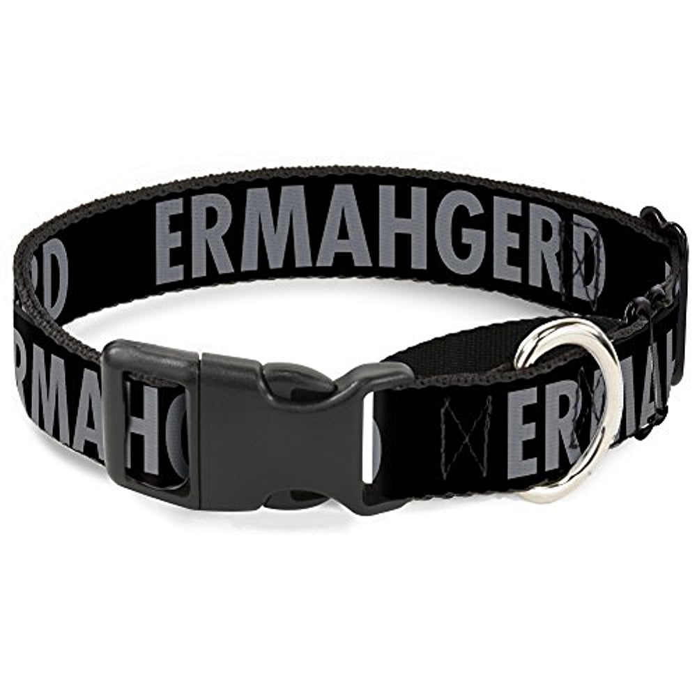 buckle-down ermahgerd! black gray martingale dog collar