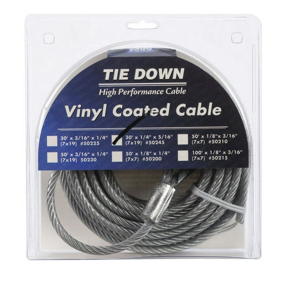 Tie Down Engineering Vinyl Coated Galvanized Steel 1/4 in. D X 30 ft. L Aircraft Cable