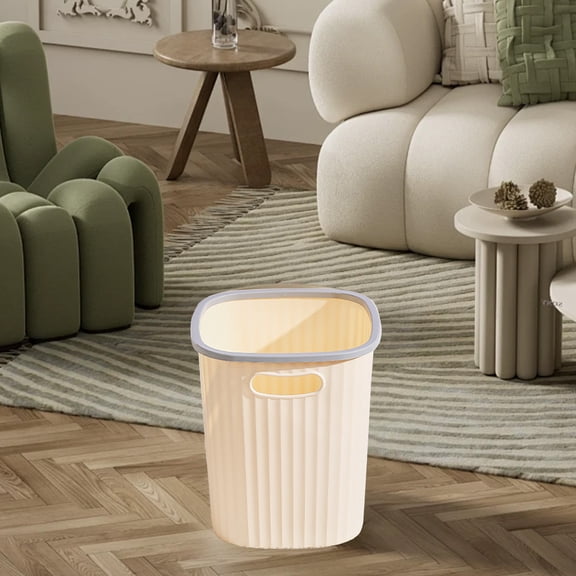ChicYu Square Thickened 17L Waste Bin for Bathroom Living Room Non-Porous Easy Clean Grooves Reinforced Handles Slim Profile Purple