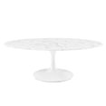 thumbnail image 1 of Modway Lippa Table Basse Ovale en Marbre Artificiel avec Coussin en Feutre Sans Traces, Blanc, 1 of 7