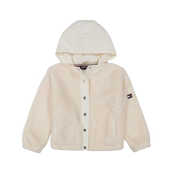 Sudadera con capucha Tommy Hilfiger de forro polar con cierre completo para niñas de 12 a 14 años