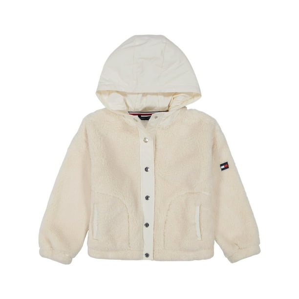 Sudadera con capucha Tommy Hilfiger de forro polar con cierre completo para niñas de 12 a 14 años