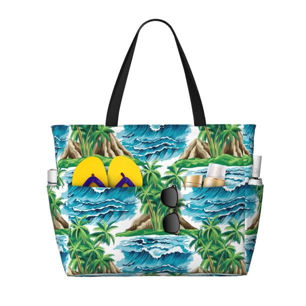 Easygdp Hawaii Palms Bolsa de Viaje de Playa de Gran Capacidad, Bolsa Tote Perfecta para la Playa, Escapadas de Fin de Semana y Viajes