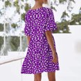 thumbnail image 5 of Liquidation d'Été 2025! Robe Grande Taille pour Femmes, Liquidation de Robe d'Été pour Femmes, Robe Décontractée d'Été pour Femmes Douce Mignonne Robe à Col en V avec Poches Imprimée Manches Courtes à Volants, 5 of 5