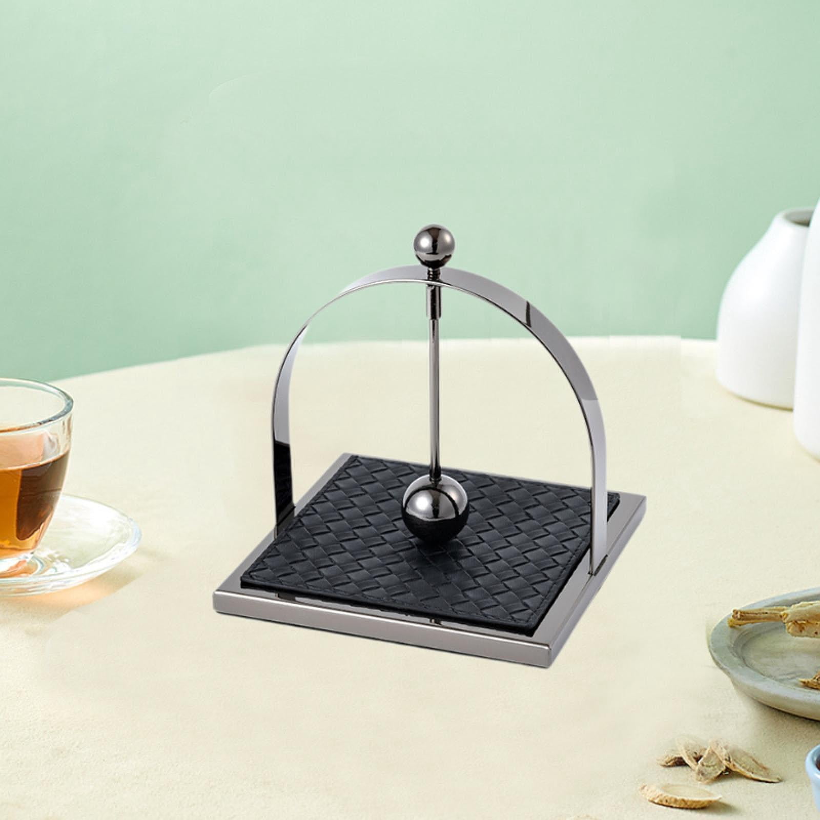 Fiocias Dining Paper Towel Holder Stainless Steel with Weighted Arm Tissue Dispenser for black