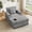Light Gray, variant on FFH Accent Chair, Modern Oversized Chair with Ottoman, Chenille Comfy Sofa Bed with Cup Holders, Charging Ports and Storage Space, Dark Gray