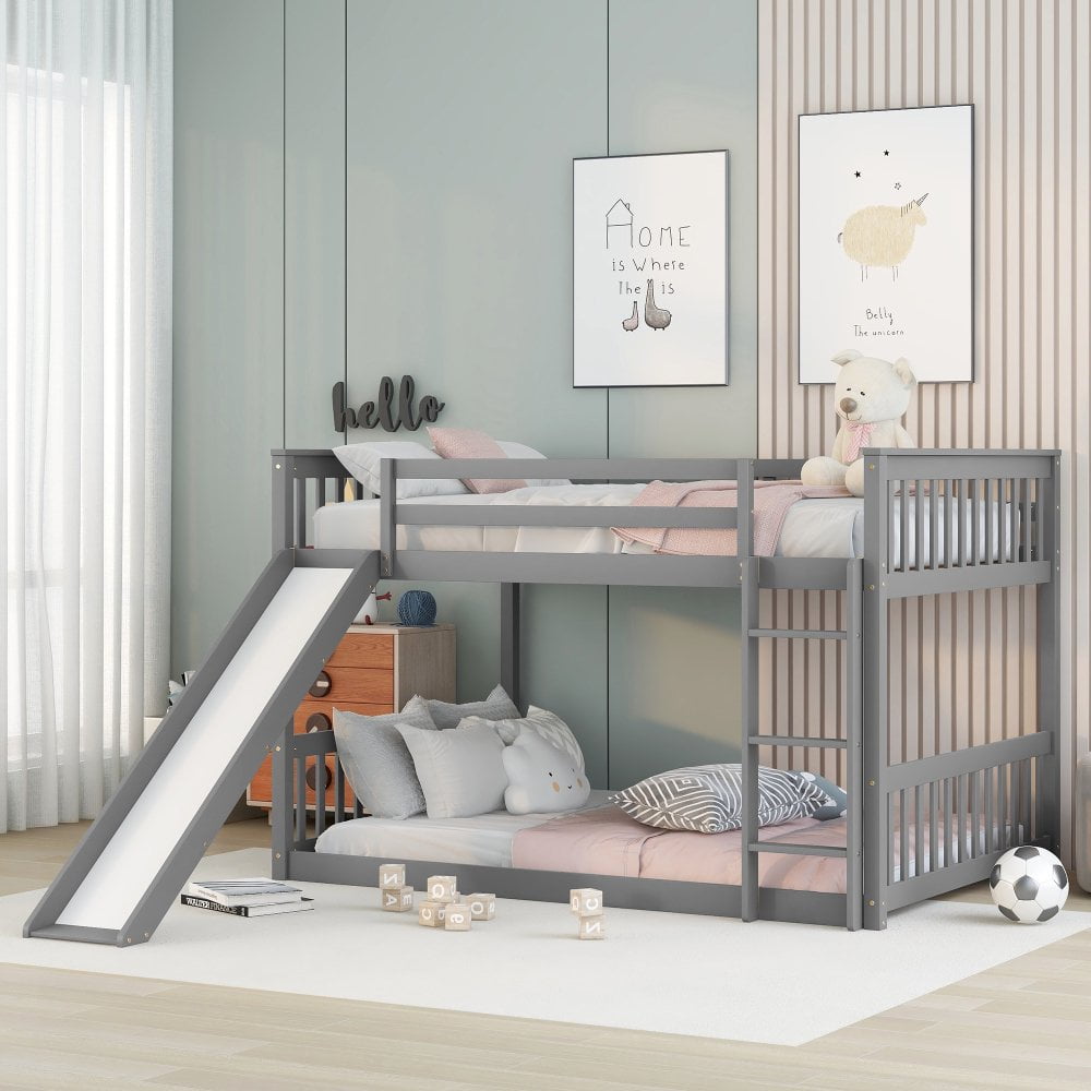 Hassch Modern Full over Full Bunk Bed with Slide and Ladder for Bedroom ...