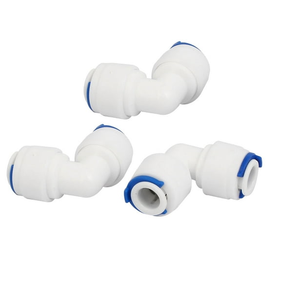 Unique Bargains 1/4" Elbow Push Fit Quick Connect 3Pcs for Water System Drinking Fountain