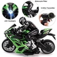 thumbnail image 3 of Motocicleta acrobática con control remoto RC Liberty Imports Green, 3 of 7