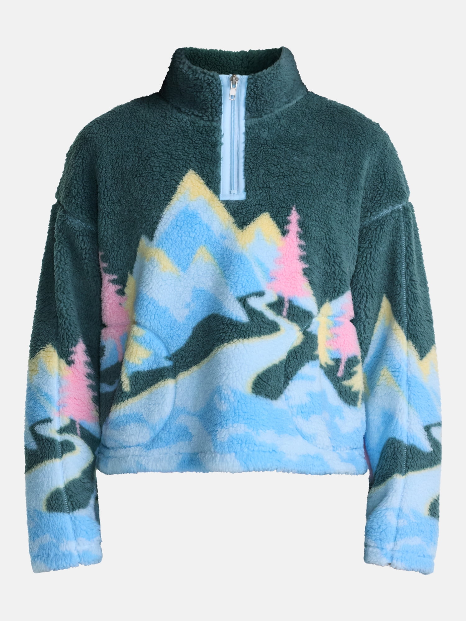 No Boundaries Faux Shearling Plush Pullover, Women's & Women’s Plus XXS-4X