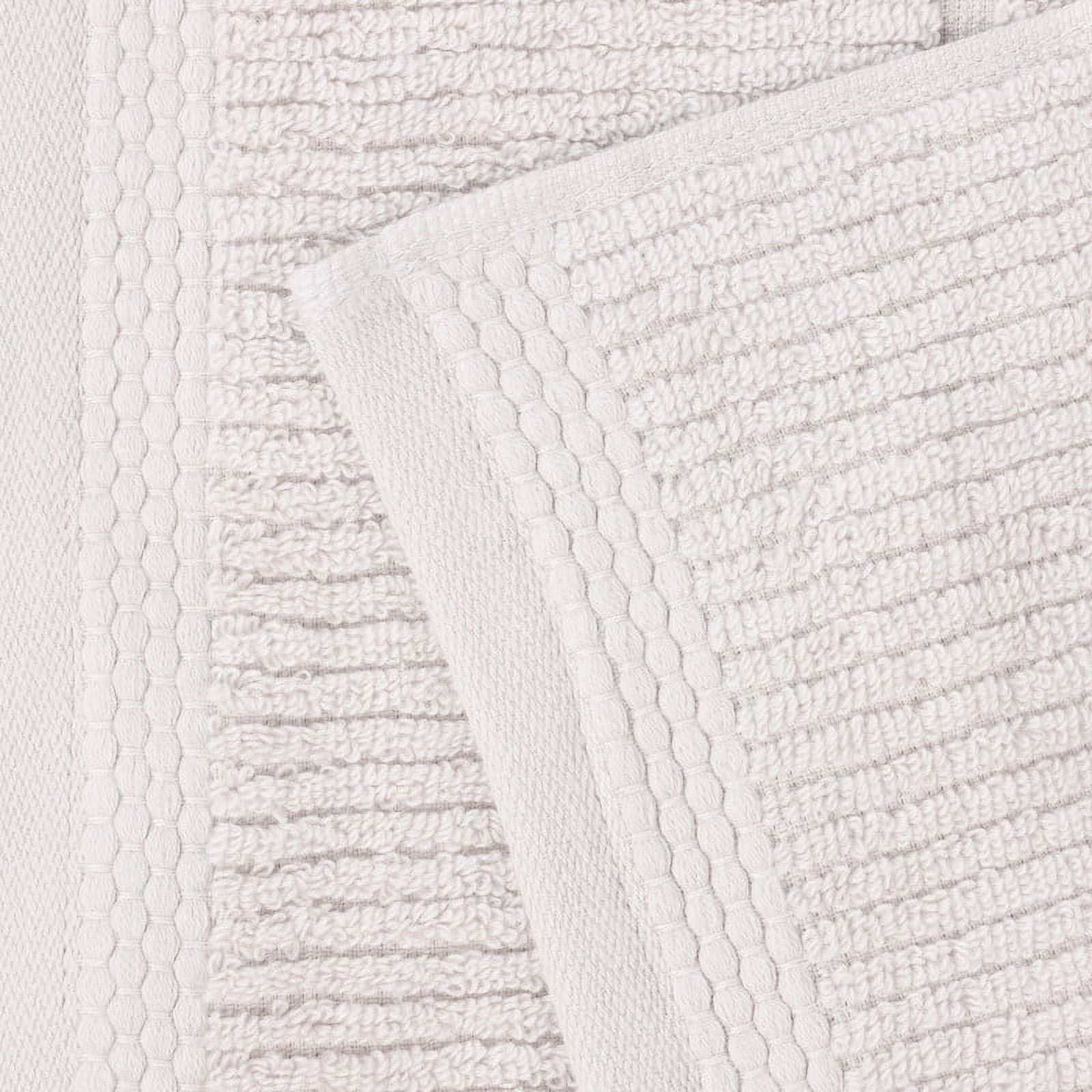 Superior Milo 2 Piece Smart Twist Cotton Bath Sheets, Medium Weight Ribbed Design Towels, Silver