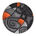 thumbnail image 2 of Masada Rugs Masada Rugs 7'x7' Round Modern Contemporary Round Area Rug in Orange, Gray, and Black, 2 of 10