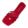 thumbnail image 5 of ATENAR Womens Sandals Summer Beach Women Sandals Fashion Square Toe Shoes Women Hot Pink 7, 5 of 8