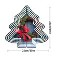 thumbnail image 2 of Metal Hanging Christmas Tree-Shaped Wind Decorations - Festive Garden Spinners with Bow Design for Yard Decor, 2 of 7