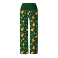 thumbnail image 4 of Edvintorg Women's Pants Kawaii Christmas Printed Loose Casual Yoga Pants High Waisted Lounge Trousers with Darwstring Army Green XL, 4 of 6