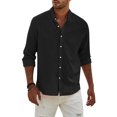 thumbnail image 2 of Men's Fashion Long Sleeve Solid Colour Casual T Shirt Button Regular Fit Shirt Top 2XL, 2 of 4