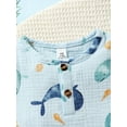 thumbnail image 4 of 12 Months Baby Boys Clothes 18 Months Boys 2PCS Summer Outfits Set Dolphin Print Crew Neck Infant Boys Sleeveless Top Shorts Set Blue, 4 of 7