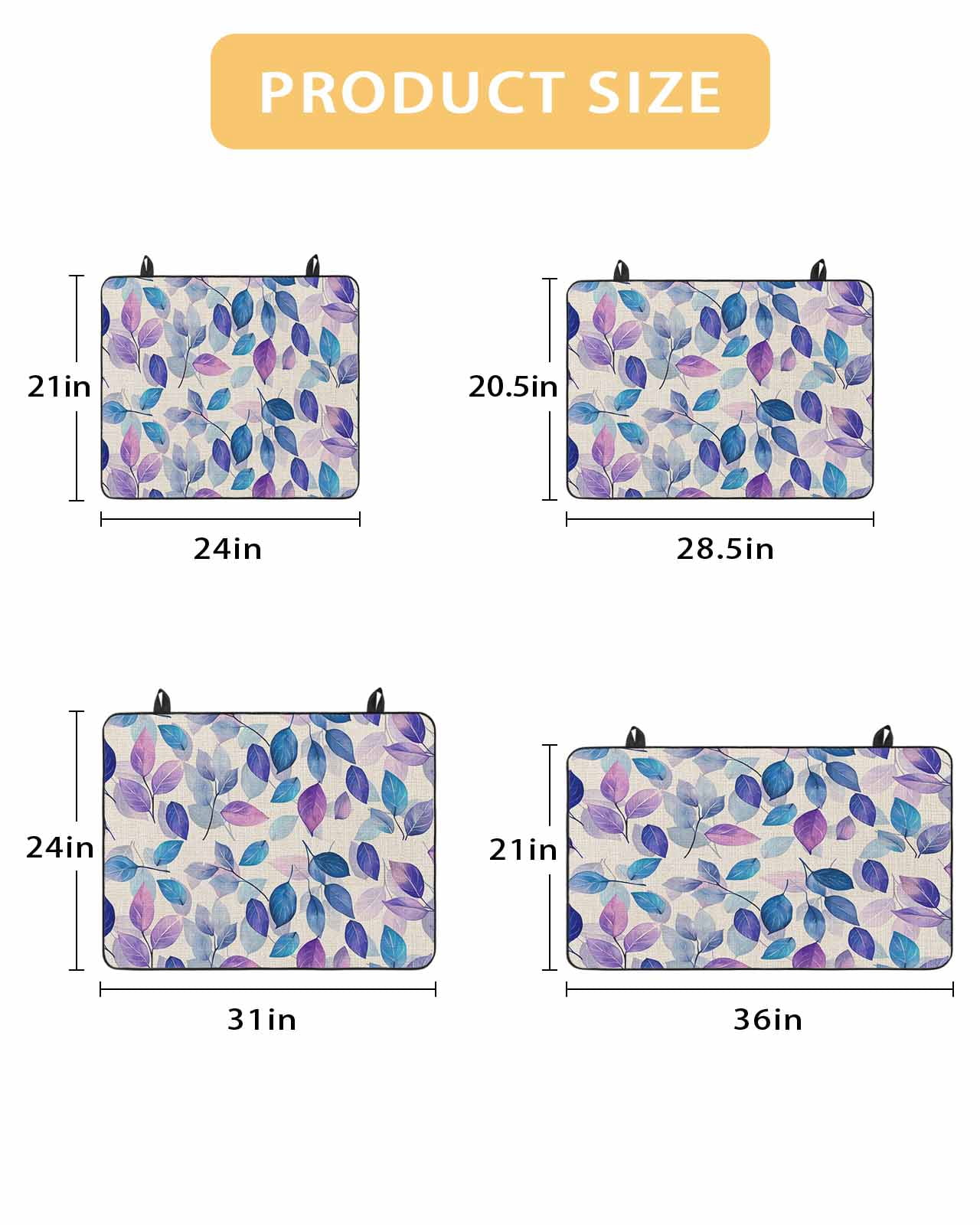 nqOlkjepod Large Induction Cooktop Protector Mat 24"x21", Blue Purple Leaves Stove Top Covers for Electric Stove, Botanical Abstract Color Retro Plants Stove Burner Cover Mats, Glass Top Stove Cover